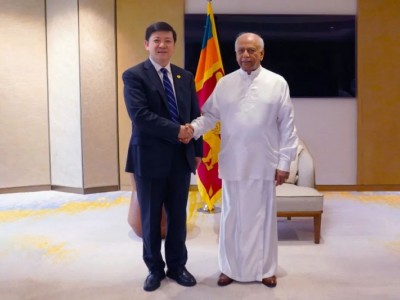 王立新拜会斯里兰卡总理古纳瓦德纳